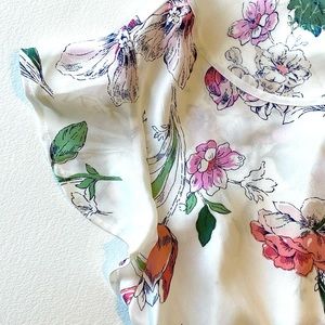 NWT Ann Taylor Flutter Sleeve Floral Blouse, Size: M